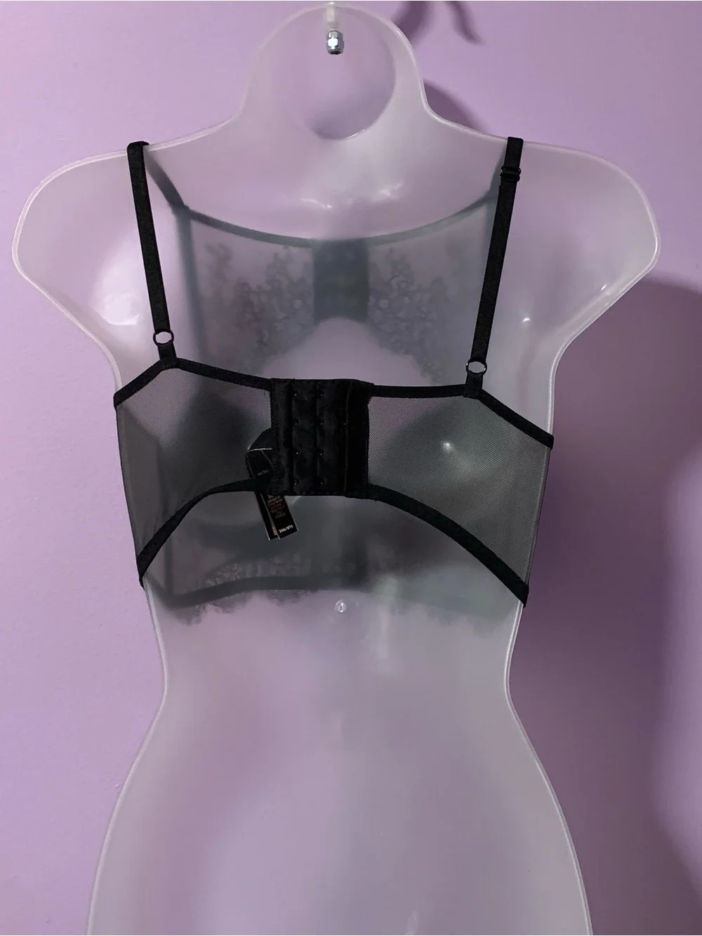 VS Black Sheer Star Mesh Bra & High-Waist panty Set